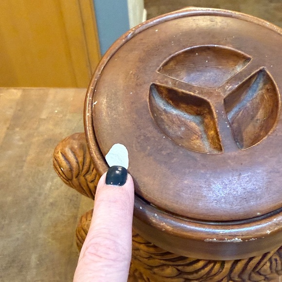 Great American Pottery Company Brown Bear Drummer Vintage Cookie Jar made USA - Picture 7 of 16